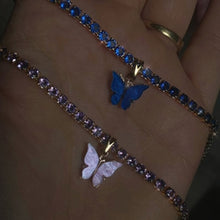 Load image into Gallery viewer, Bohemia Blue Butterfly Summer Beach Anklets for Women Cute Rhinestone