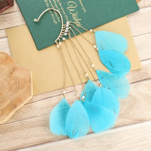Load image into Gallery viewer, Bohemia Feather Earrings For Women Ethnic Style Charm Tassel Dangle