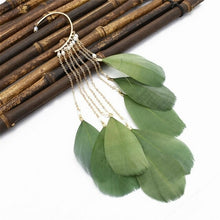 Load image into Gallery viewer, Bohemia Feather Earrings For Women Ethnic Style Charm Tassel Dangle
