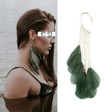 Load image into Gallery viewer, Bohemia Feather Earrings For Women Ethnic Style Charm Tassel Dangle