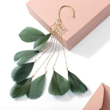 Load image into Gallery viewer, Bohemia Feather Earrings For Women Ethnic Style Charm Tassel Dangle