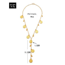Load image into Gallery viewer, Bohemia Style Jewelry Gold Women Coin Tassel Pendant Necklace Pendant - Sophornlilly