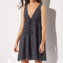Load image into Gallery viewer, Bohemian A line Polka Dot Slip Dress Elegant V neck Backless Ladies