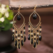 Load image into Gallery viewer, Bohemian Antique Gold Plated Long Water Drop Tassel Earrings for Women
