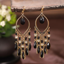 Load image into Gallery viewer, Bohemian Antique Gold Plated Long Water Drop Tassel Earrings for Women