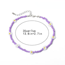 Load image into Gallery viewer, Bohemian Colorful Seed Beads Daisy Flower Anklets for Women Summer