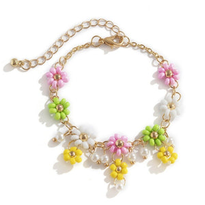 Bohemian Flower Luxury Handmade Rice Bead Pendant Necklace Bracelet