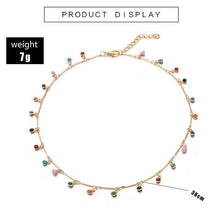 Load image into Gallery viewer, Bohemian Gold Necklace for Women Charming Colorful Stone Chain - Sophornlilly