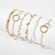 Load image into Gallery viewer, Bohemian Gold Tassel Bracelets for Women Boho Jewelry Geometric Leaves - Sophornlilly