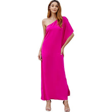 Load image into Gallery viewer, Bohemian Straight Solid Split Vintage Dress Elegant Empire Half Sleeve