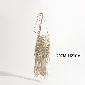 Bohemian Tassel Large Capacity Tote Design Hollow Rope Woven