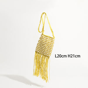 Bohemian Tassel Large Capacity Tote Design Hollow Rope Woven