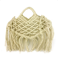 Load image into Gallery viewer, Bohemian Tassel Large Capacity Tote Design Hollow Rope Woven