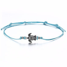 Load image into Gallery viewer, Boho Adjustable Anklet Antique Sea Turtle Animal Charm Beads Chain
