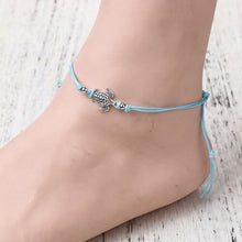Load image into Gallery viewer, Boho Adjustable Anklet Antique Sea Turtle Animal Charm Beads Chain