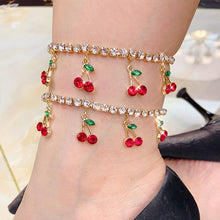 Load image into Gallery viewer, Boho Cherry Crystal Pendant Anklets For Women Gold Silver Color Luxury