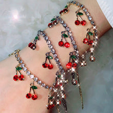 Load image into Gallery viewer, Boho Cherry Crystal Pendant Anklets For Women Gold Silver Color Luxury