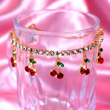 Load image into Gallery viewer, Boho Cherry Crystal Pendant Anklets For Women Gold Silver Color Luxury