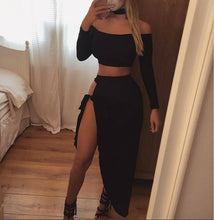 Load image into Gallery viewer, Boho Dress Long Sleeve Sexy Slim Fitting Two piece