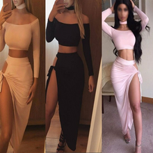 Load image into Gallery viewer, Boho Dress Long Sleeve Sexy Slim Fitting Two piece
