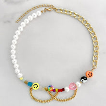 Load image into Gallery viewer, Irregular Pearl Smiley Face Asymmetric Beaded Necklace