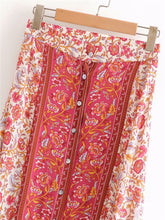 Load image into Gallery viewer, Front Button Cute Floral Skirt