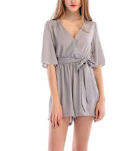 Load image into Gallery viewer, Boho Solid Ruffles Summer Playsuit Elegant  V Neck