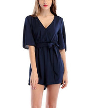 Load image into Gallery viewer, Boho Solid Ruffles Summer Playsuit Elegant  V Neck