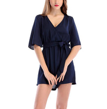 Load image into Gallery viewer, Boho Solid Ruffles Summer Playsuit Elegant  V Neck