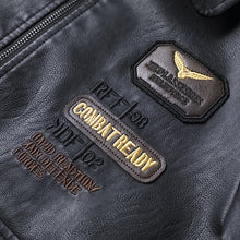 Load image into Gallery viewer, Bomber Jacket Men Indian Pattern Embroidered Faux Leather