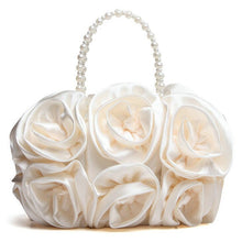 Load image into Gallery viewer, Boutique Red Flower Rose Bush Women Satin Evening Purse Beaded