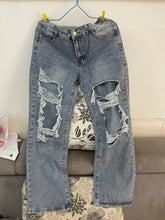 Load image into Gallery viewer, Fashion Loose Ripped Hole Straight Denim Pants