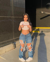 Load image into Gallery viewer, Fashion Loose Ripped Hole Straight Denim Pants
