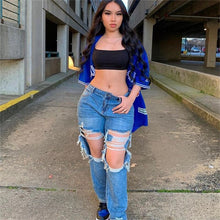 Load image into Gallery viewer, Fashion Loose Ripped Hole Straight Denim Pants