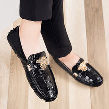 Load image into Gallery viewer, Casual Shoes High Quality Men's Leather Shoes Snake Pea Shoes