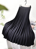 Elegant Chic Solid Pleated Skirt