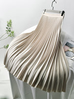 Elegant Chic Solid Pleated Skirt