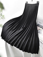 Elegant Chic Solid Pleated Skirt