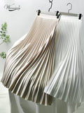 Elegant Chic Solid Pleated Skirt