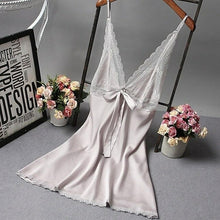 Load image into Gallery viewer, Brand New Chinese Women Robe Satin Nightgown Sexy Nightshirt Sleepwear