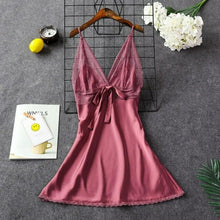Load image into Gallery viewer, Brand New Chinese Women Robe Satin Nightgown Sexy Nightshirt Sleepwear