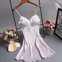 Load image into Gallery viewer, Brand New Chinese Women Robe Satin Nightgown Sexy Nightshirt Sleepwear