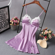 Load image into Gallery viewer, Brand New Chinese Women Robe Satin Nightgown Sexy Nightshirt Sleepwear