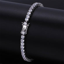 Load image into Gallery viewer, Brass Tennis Bracelet AAA CZ 3mm 4mm 5mm 1 Row Cubic Zirconia Gold