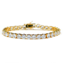 Load image into Gallery viewer, Brass Tennis Bracelet AAA CZ 3mm 4mm 5mm 1 Row Cubic Zirconia Gold