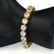 Load image into Gallery viewer, Brass Tennis Bracelet AAA CZ 3mm 4mm 5mm 1 Row Cubic Zirconia Gold