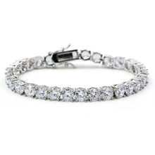 Load image into Gallery viewer, Brass Tennis Bracelet AAA CZ 3mm 4mm 5mm 1 Row Cubic Zirconia Gold