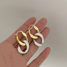 Load image into Gallery viewer, Brass With 18k Gold Double Color Chain Dropping Earrings Women Jewelry