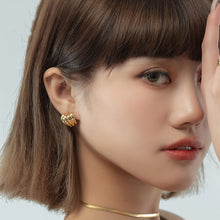 Load image into Gallery viewer, Brass With 18k Gold Geo Wave Stud Earrings Women Jewelry Party T Show