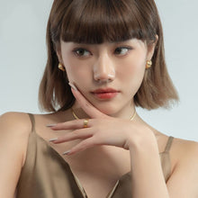 Load image into Gallery viewer, Brass With 18k Gold Geo Wave Stud Earrings Women Jewelry Party T Show